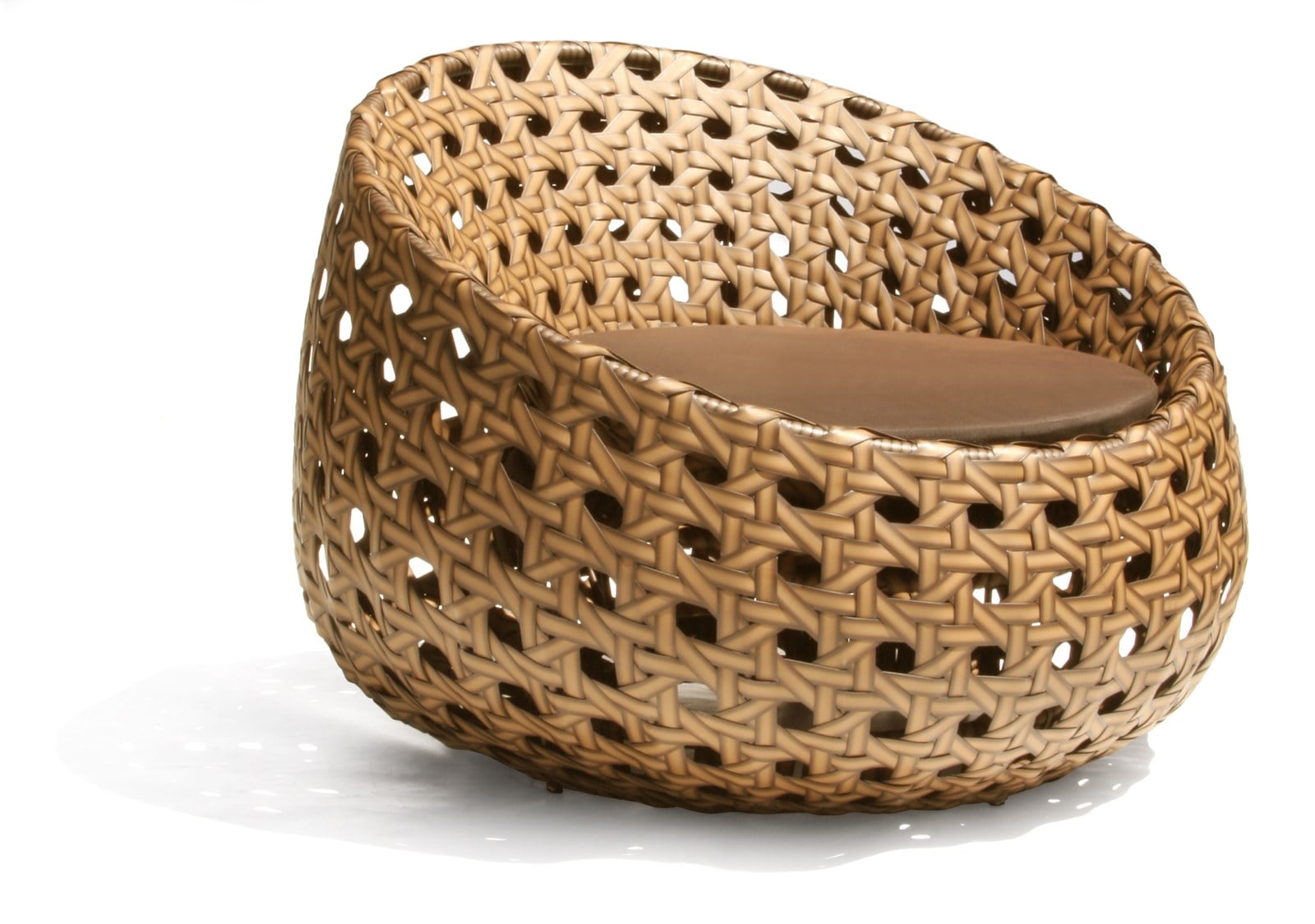 Chaise Diva — trama em fibra caramelo