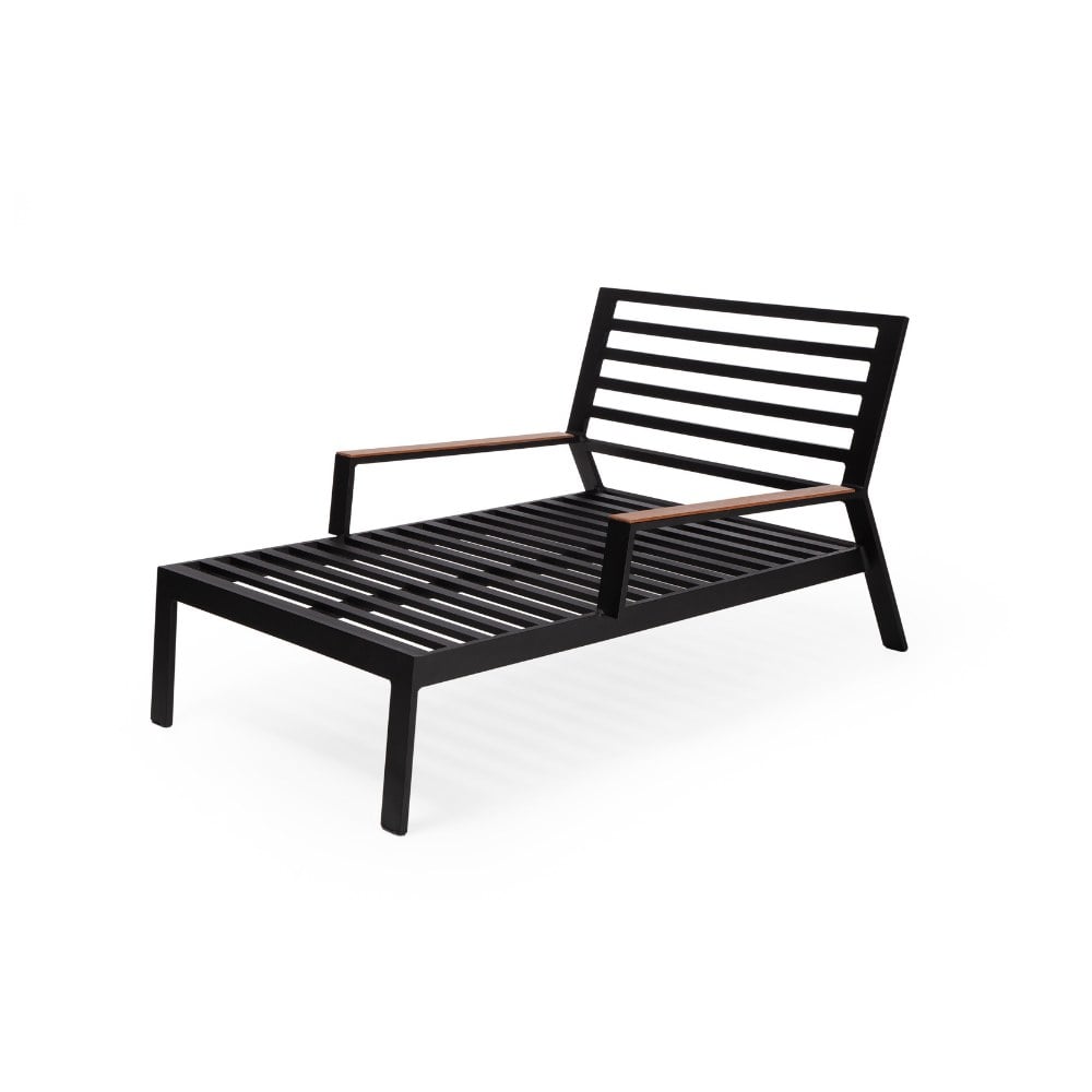 Chaise Troya com detalhe em madeira