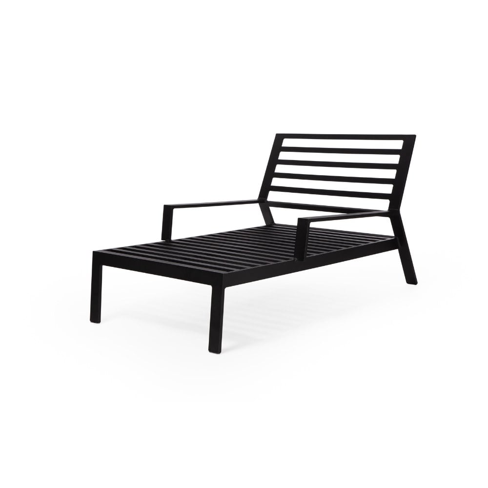 Chaise Troya com detalhe em madeira