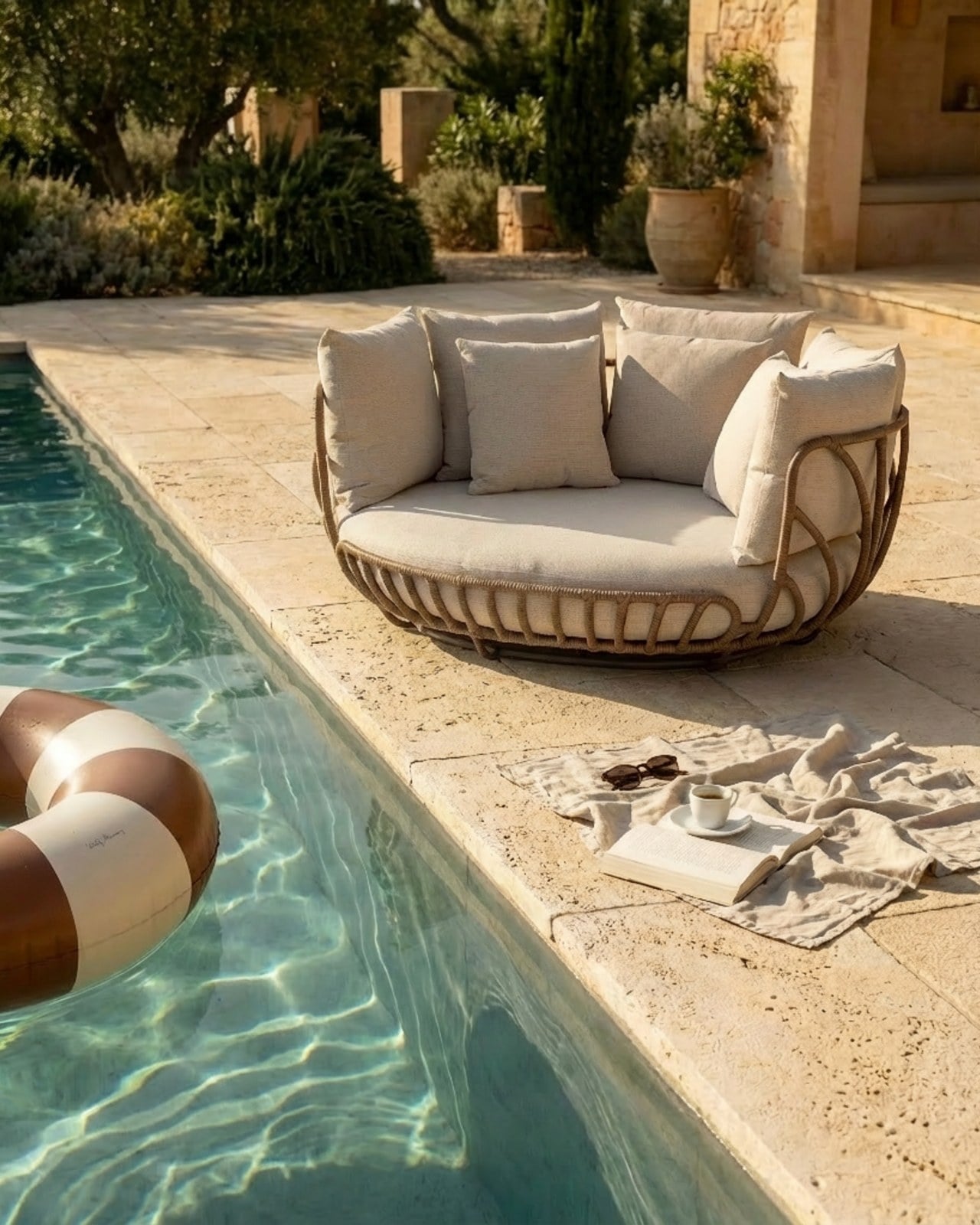Chaise Tulip à beira da piscina