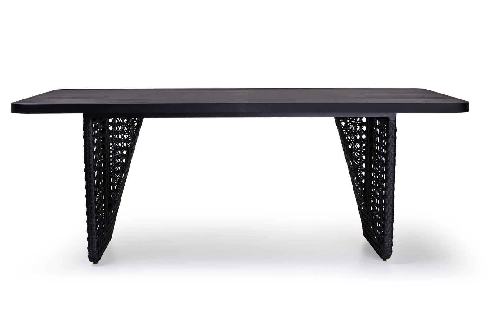 Mesa Emília tampo em alumínio — frontal