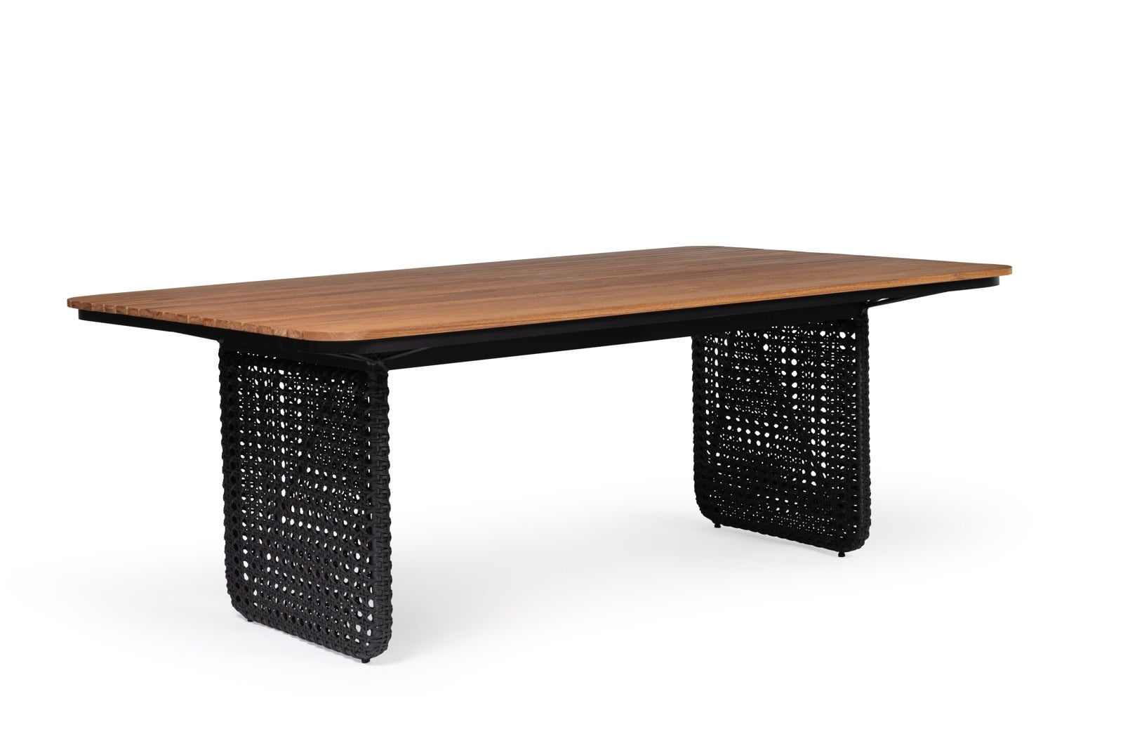 Mesa Emília tampo em madeira — still 3/4